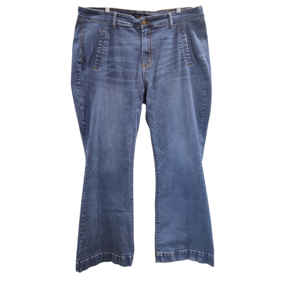 Judy Blue Medium Wash Flare Denim Jeans Women's Plus Size 24W